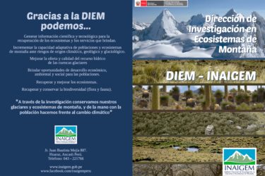 Contenido y diseño del folleto institucional de la Dirección de Investigació de Ecosistemas de Montaña – INAIGEM